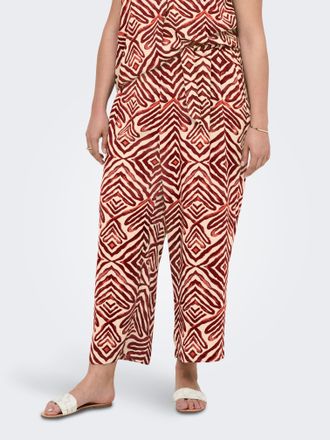Only Carmakoma Culotte ONLY CARMAKOMA CARSHILLA CULOTTE PANT AOP BS, Damen, Gr. 42, N-Gr, hot chocolate aop:tribe, Web, Obermaterial: 100% Polyester, bedruckt, 7/8-L