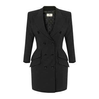Elisabetta Franchi Abito a giacca in cr&ecirc;pe leggero - - Dresses - Donna - Nero - S