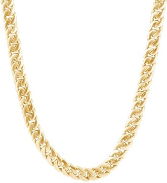 Pompeii3 Mens Cuban 14k Gold (103gram) or Platinum (193gram) 8mm Link Chain Necklace 24