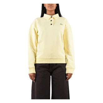 Msgm Polo de felpa de algod&oacute;n - Sweatshirts & Hoodies - Mujer - Amarillo - XS