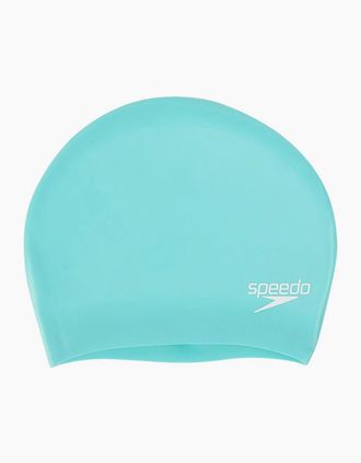 Speedo Unisex Adult Long Hair Silicone Swim Cap - Green - Size: ONE size