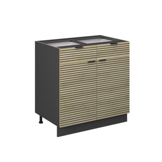 Vicco Mueble Bajo De Cocina Fame-line, Panel De Roble, 80 Cm Sin Encimera