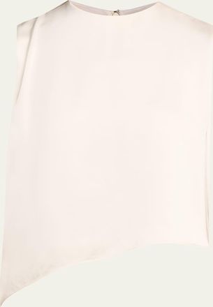 Vince Asymmetric Satin Lace Top