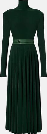 Norma Kamali Belted pleated midi dress