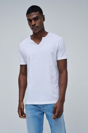 Salsa T-Shirt SALSA Salsa Jeans T-Shirt Vneck Basic T-Shirt Slim Fit, Herren, Gr. L, weiss (wei&szlig;), Obermaterial: 100% Baumwolle CO., Shirts T-Shirt