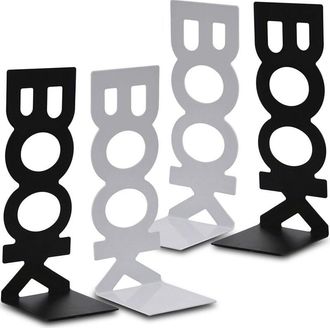 OEM Serre-livres - Metal - 20,8 X 7,5 X 8,5 Cm - Negro Y Blanco - Para Estanter&iacute;as Escritorios Bibliotecas - 4 Unidades