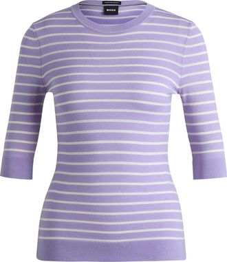 HUGO BOSS Dames/Dames Faleenas1 Gestreepte Trui Top (Paars)