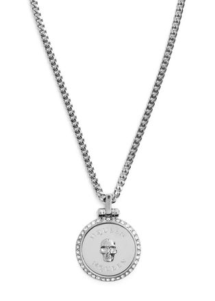 Alexander McQueen Alexander Mcqueen Sovereign Crystal-embellished Skull Necklace - Silver - One Size
