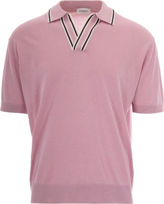 Paolo Pecora Pink Cotton-Silk Short-Sleeve Polo Shirt