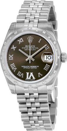 Rolex Pre-owned Rolex Oyster Perpetual Diamond Bronze Dial Ladies Watch 178344BRDJ