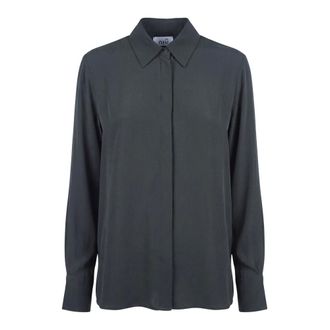 Ni&ugrave; T-shirt Trapezio - Dames - Blouses & Shirts - Groen - Maat: M Linnen