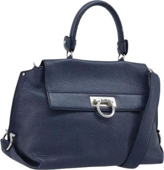 Ferragamo Pre-owned Handbags, female, Blue, Size: ONE SIZE Pre-owned Hand Bag
