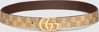 Gucci Reversible Cut GG Marmont Belt, Size Gucci 100, Beige, Original GG Fabric