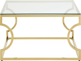 Premier Housewares Contemporary Curved Frame Coffee Table, Durable Lounge Display Table, Functional Sleek Decorative Table