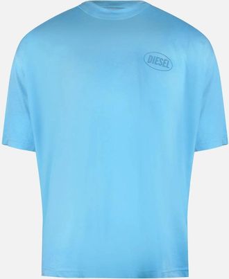 Diesel Mens Diesel Montone Logo Blue T-Shirt - Size: 40