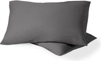 Bare Home 100% Organic Cotton Percale Cooling Pillowcase Set in Grey at Nordstrom, Size Standard