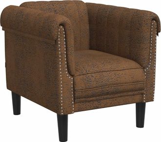 vidaXL Sill&oacute;n De Cuero Sint&eacute;tico De Ante Marr&oacute;n Vidaxl