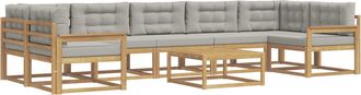 vidaXL Conjunto De Sof&aacute;s De Exterior 6 Uds. Blanco Y Gris Claro Vidaxl