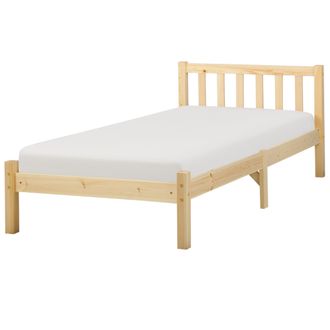 Beliani Cama Con Somier Moderna De Madera De Pino Clara 90 X 200 Cm Florac