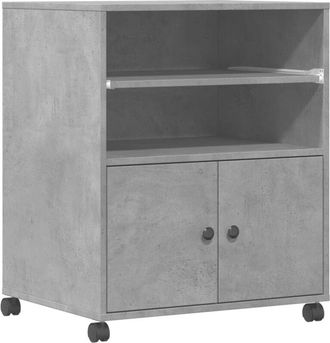 vidaXL Printer Stand with Wheels Concrete Grey 60x48x74 cm Vidaxl