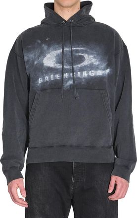 Balenciaga Black Relaxed Logo Hoodie