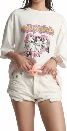 One Teaspoon Bandits Low Waist Denim Shorts In Milk