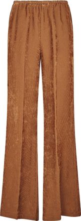 Forte_Forte Fluid Ribbed Velvet Wide-Leg Trousers with Elasticated Waistband