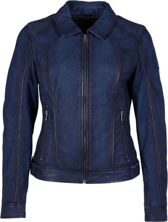 Mauritius Womens Sunny Rf Leather Jacket In Blue