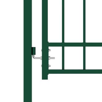 Berkfield Home Sturdy Fence Gate with Spikes Steel 100x100 cm Green