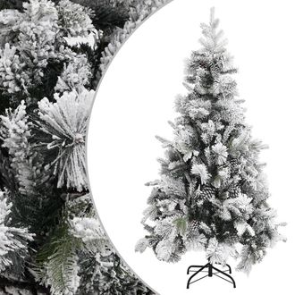 vidaXL Vidaxl - Rbol De Navidad Con Nieve Flocada Y Pi&ntilde;as Pvc Y Pe 225 Cm