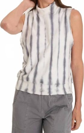 Xcvi Isolde Mock Neck Top In Pelagic Wash Mist