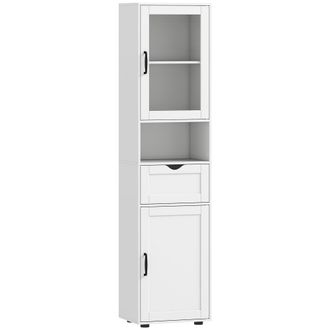 HOMCOM Columna de ba&ntilde;o 40x30x165 cm blanco
