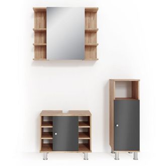 Vicco Conjunto de muebles de baño Fynn, Roble, 3 piezas