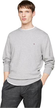 Tommy Hilfiger Trui met ronde hals en kasjmier - Heren - Ronde hals truien - Grijs - 2XL - Kasjmier - Truien & Vesten