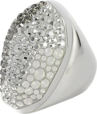 Swarovski Rhodium Plated Kinshasa Ring, Size 58 (US 8)