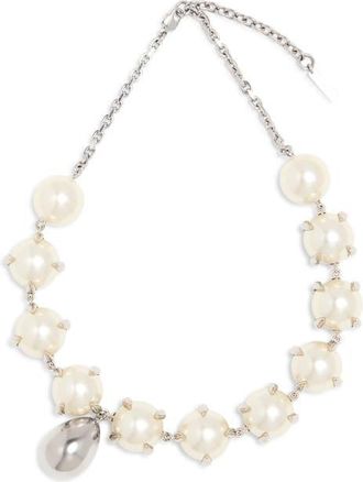 Givenchy Spiky Faux Pearl Necklace in Ivory/Silver at Nordstrom
