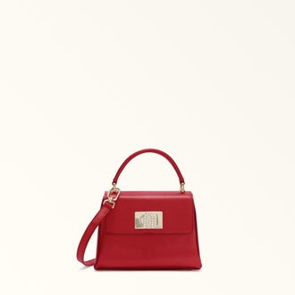 Furla 1927 Borsa A Mano Rosso Veneziano Rosso Pelle Di Vitello Claris Metallizzata Donna