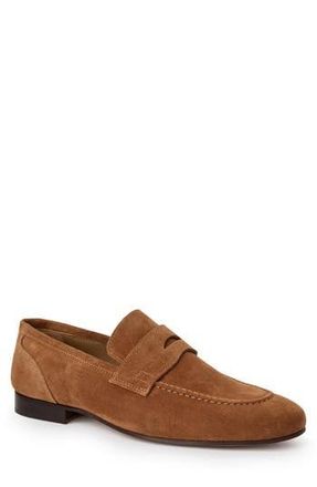 Bruno Magli Nathan Penny Loafer in Cognac Suede at Nordstrom Rack, Size 10.5
