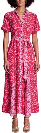 Boden Mixed Floral Print Shirtdress in Jewel Red, Leafy Grove at Nordstrom, Size 10