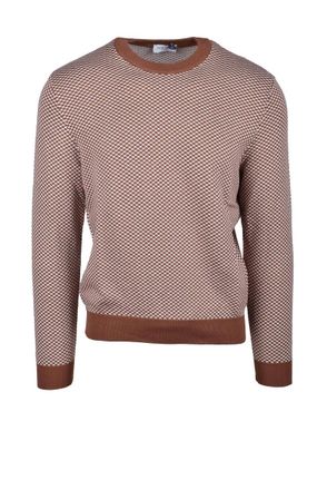 Heritage Brown Textured Cotton Sweater
