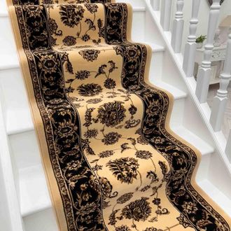Runrug Stair Runner Carpet - Soft & Comfortable, 0.39 Inch - Legacy in Tan | Size: 66 cm x 510 cm