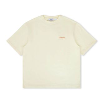 Off-white Mens Tape Arrow Skate Fit Tee In Vanilla Ice