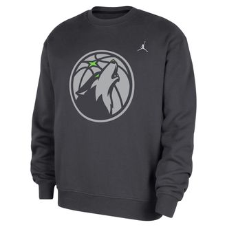 Nike Jordan Mens Minnesota Timberwolves Statement Essentials Jordan NBA Fleece Crew-Neck Sweatshirt in Grey | HM7594-060