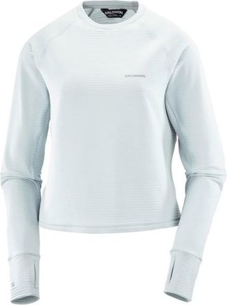 Salomon Sntial Lightwarm Crew Neck Fleecepullover f&uuml;r Damen | grau/wei&szlig;