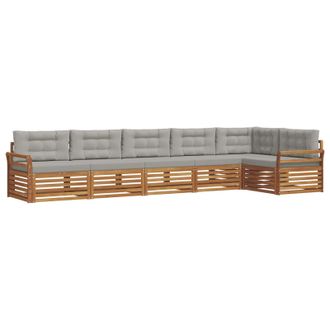 vidaXL Conjunto De Sof&aacute;s De Exterior 6 Pcs Gris Natural Y Claro Vidaxl
