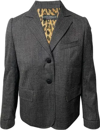 Dolce & Gabbana Single Breasted Leopard Print Lining Blazer, Size It; 36 (Authentic Pre-Loved)