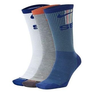 Nike Unisex SB Skateboard Everyday Max Lightweight Stocking 3 Packs White/Grey/Blue Multi-color CK6569-902