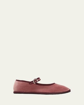 Vibi Venezia Velvet Mary Jane Ballerina Flats