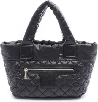 Chanel Black Bordeaux Nylon Leather Tote Bag (Pre-Owned)