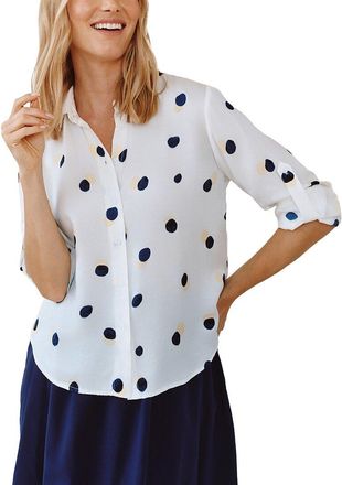 Bella Dahl Clean Split Back Button-Down Silk-Blend Shirt